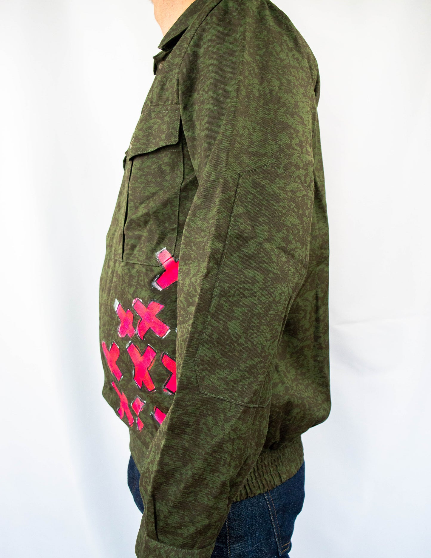 Recycled Camo Jacket Hand Painted